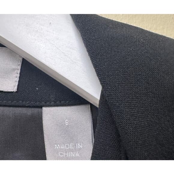 Black Single Breasted Long Sleeve Collared Blazer Jacket Size 6 - Picture 4 of 10